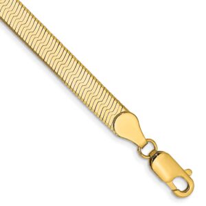 icecarats 14k yellow gold 5mm herringbone chain bracelet 7 inch