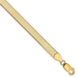 IceCarats 14K Yellow Gold 5mm Herringbone Chain Bracelet 7 inch