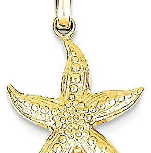 IceCarats 14K Yellow Gold Starfish Necklace Charm Pendant Only