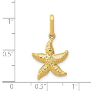 IceCarats 14K Yellow Gold Starfish Necklace Charm Pendant Only