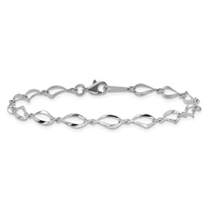 IceCarats 14K White Gold Link Chain Bracelet 7.25 inch