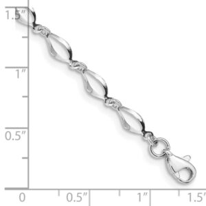 IceCarats 14K White Gold Link Chain Bracelet 7.25 inch