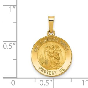 IceCarats 14K Yellow Gold Our Guardian Angel Medal Necklace Protect Us Cherub Pendant Religious Charm Only