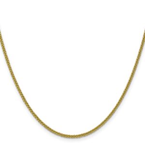 icecarats 14k yellow gold 2mm 3 wire spiga wheat link chain necklace 16 inch