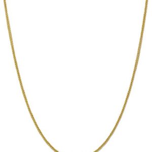 IceCarats 14K Yellow Gold 2mm 3 Wire Spiga Wheat Link Chain Necklace 16 inch