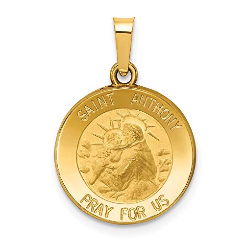 IceCarats 14K Yellow Gold Saint Anthony Medal Necklace Charm Pendant Only