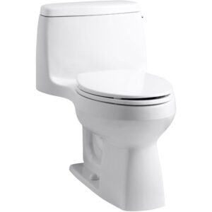 kohler 3810-ra-0 santa rosa one-piece compact elongated toilet, comfort height, chair height high-efficiency toilet, 1.28 gpf, white