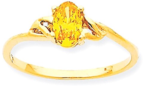 IceCarats 10K Yellow Gold Orange Citrine Ring Gemstone Band November Birthstone Jewelry Size 7.00