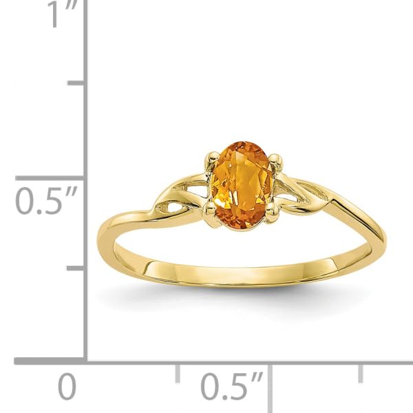 IceCarats 10K Yellow Gold Orange Citrine Ring Gemstone Band November Birthstone Jewelry Size 7.00