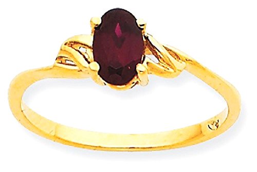 IceCarats 10K Yellow Gold Red Garnet Ring Gemstone Band January Birthstone Jewelry Size 7