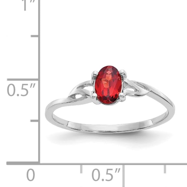 IceCarats 10K White Gold Red Garnet Ring Gemstone Band January Birthstone Jewelry Size 7