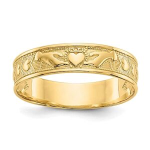 14k Yellow Gold Claddagh Ring Celtic Fine Jewelry For Women Gifts For Her