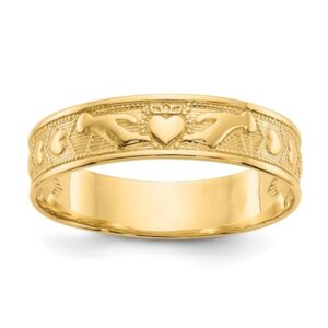 14k Yellow Gold Claddagh Ring Celtic Fine Jewelry For Women Gifts For Her