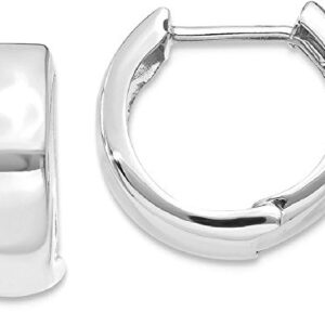 14K White Gold Hinged Round Hoop Earrings