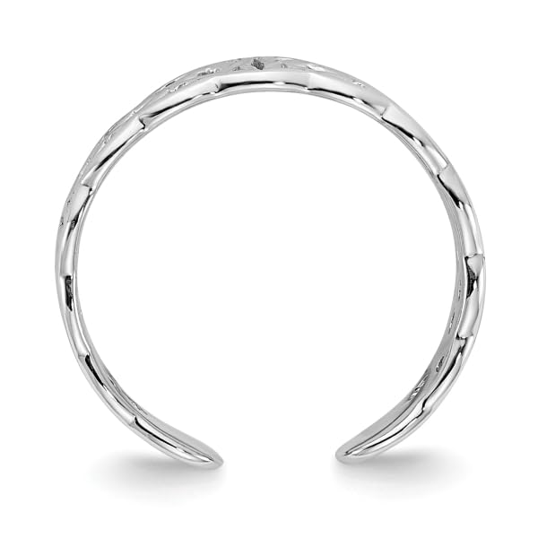 IceCarats 14K White Gold Adjustable Toe Ring Open Midi Band Summer Beach Jewelry