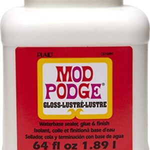 Mod Podge Gloss Sealer, Glue & Finish: All-in-One Craft Solution- Quick Dry, Easy Clean, for Wood, Paper, Fabric & More. Non-Toxic - Craft with Confidence, Made in USA, 64 oz., Pack of 1