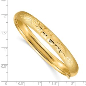 IceCarats 14K Yellow Gold 7.90mm Oversize Florentine Hinged Bangle Bracelet