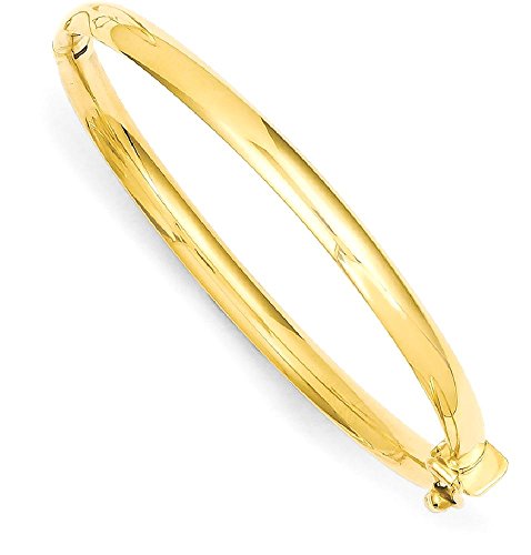 IceCarats 14K Yellow Gold Hinged Bangle Bracelet