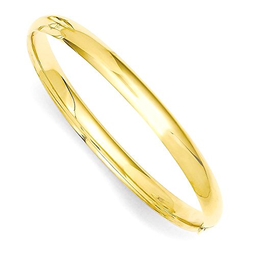 IceCarats 14K Yellow Gold 4.75mm Hinged Bangle Bracelet