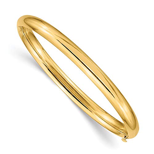 IceCarats 14K Yellow Gold 4.75mm Hinged Bangle Bracelet