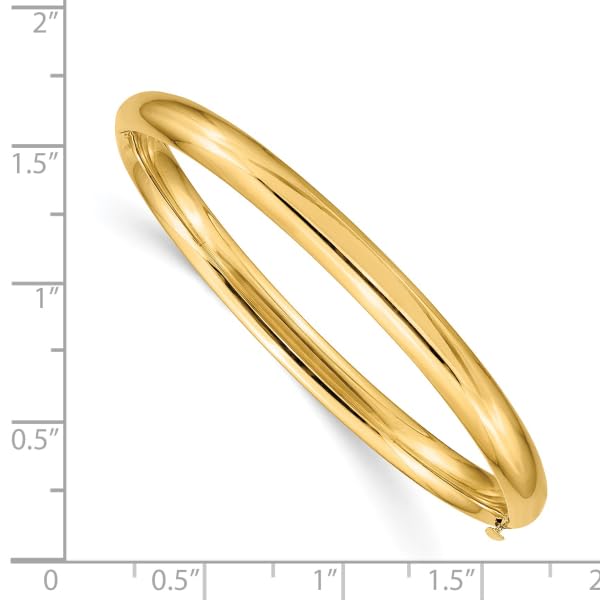 IceCarats 14K Yellow Gold 4.75mm Hinged Bangle Bracelet