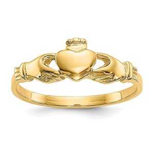 14k yellow gold irish heart love claddagh ring size 1