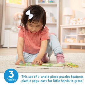 Melissa & Doug Animals Wooden Peg Puzzles Set - Farm, Pets, and Ocean - Animal Puzzles, Peg Puzzles For Toddlers Ages 2+