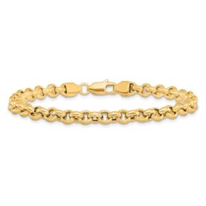 icecarats 14k yellow gold 5mm cable link chain bracelet 7.5 inch