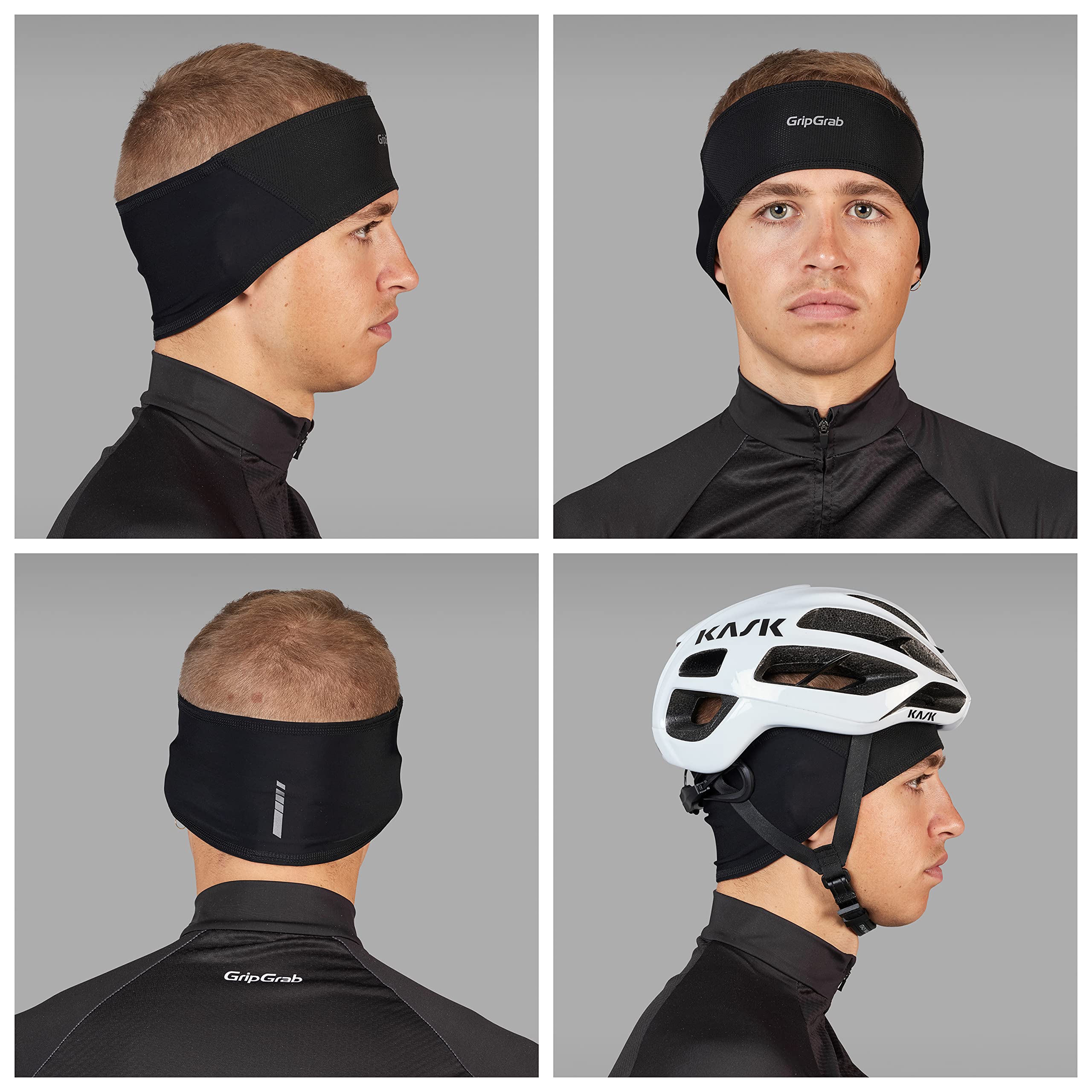 GripGrab Thermal Winter Cycling Headband with Windproof Forehead Lightweight Under Helmet Bicycle Head Band Running Headband