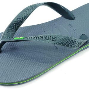 Havaianas Men's Brazil Flip Flop Sandals, Steel Grey, Size 11/12