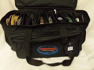 cablephyle - professional 12-slot cable file gig bag, for cords, sound equipment, dj gear, musician accessories, cfb-lte