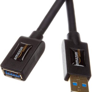 Amazon Basics USB-A 3.0 Extension Cable, 4.8Gbps High-Speed, Male to Female Gold-Plated Connectors, 3.3 Foot, Black