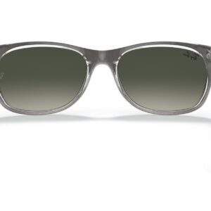 Ray-Ban RB2132 New Wayfarer Square Sunglasses, Gunmetal On Transparent/Light Grey Gradient Dark Grey, 55 mm