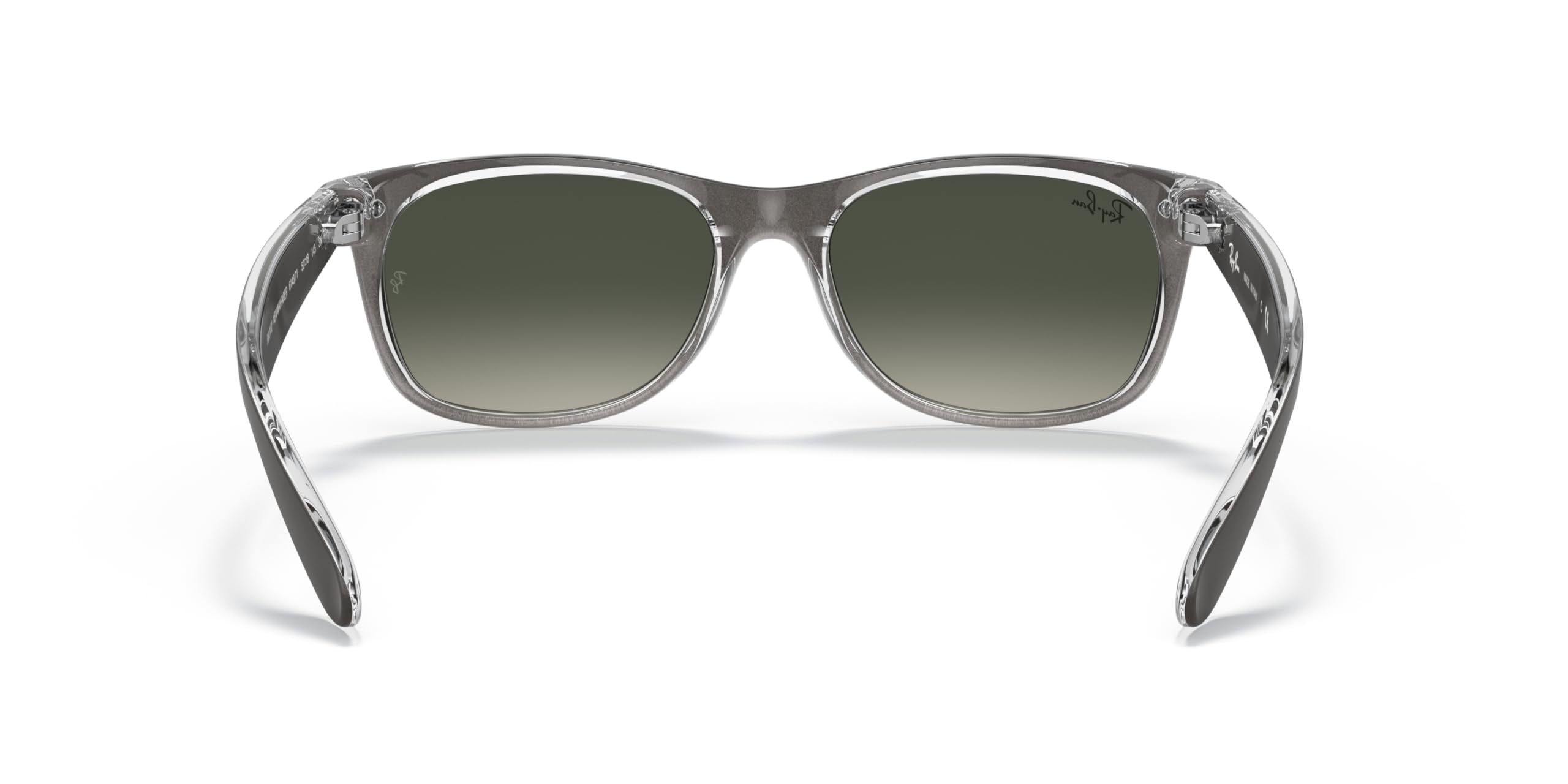 Ray-Ban RB2132 New Wayfarer Square Sunglasses, Gunmetal On Transparent/Light Grey Gradient Dark Grey, 55 mm