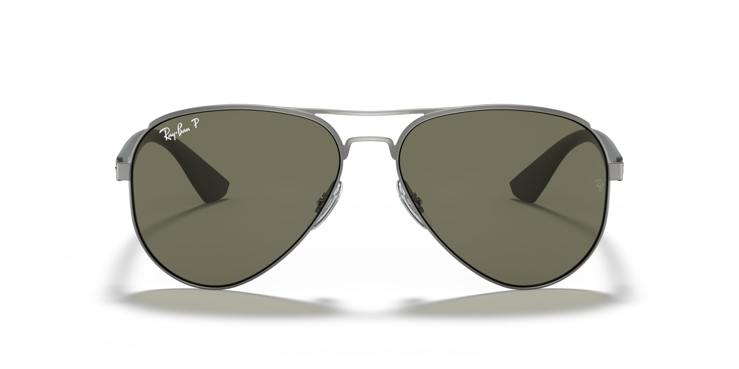 Ray-Ban Men's RB3523 Aviator Sunglasses, Matte Gunmetal/Polarized Green, 59 mm + 0