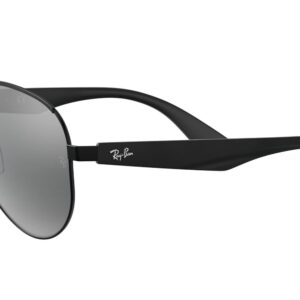 Ray-Ban Men's RB3523 Aviator Sunglasses, Matte Black/Grey Mirrored Silver, 59 mm