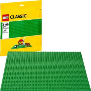 lego classic green baseplate 2304 supplement for building, playing, and displaying creations, 10in x 10in, large building base accessory for kids and adults (1 piece)