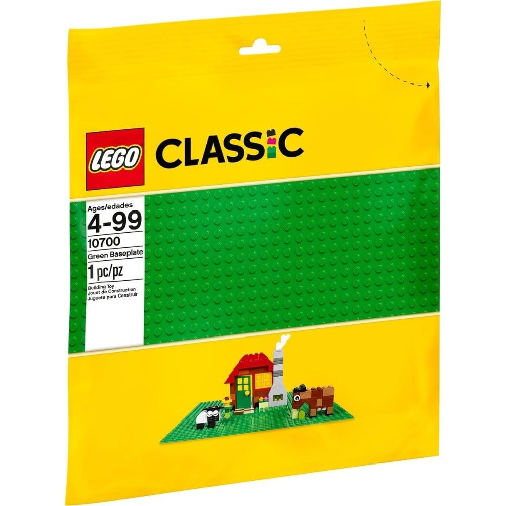 LEGO Classic Green Baseplate 2304 Supplement for Building, Playing, and Displaying Creations, 10in x 10in, Large Building Base Accessory for Kids and Adults (1 Piece)