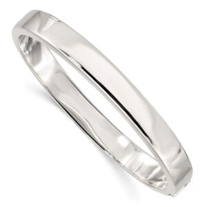 Saris and Things 925 Sterling Silver 8mm Hinged Bangle Bracelet