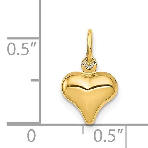 Saris and Things 14k Yellow Gold Polished 3D Heart Charm Pendant