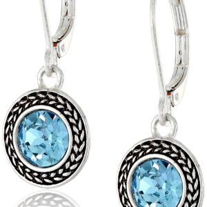 Napier Women's Color Declaration, Silver Tone Aqua Crystal Glass Leverback Drop Earrings