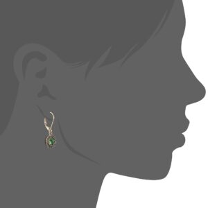 Napier "Color Declaration" Gold-Tone Green Leverback Drop Earrings