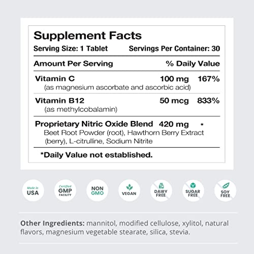 humanN Neo40 Daily Heart & Blood Circulation Supplements to Boost Nitric Oxide - Supports Blood Pressure - from Maker of SuperBeets -Includes 30 Dissolvable Tablets - Tasty Fruity Flavor