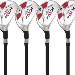 Majek Senior Mens Golf All Hybrid Complete Full Set which includes #3 4 5 6 7 8 9 PW Senior Flex with Senior Midsize K5s Design High Traction Tech Grips Right Handed Clubs