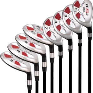 Majek Senior Mens Golf All Hybrid Complete Full Set which includes #3 4 5 6 7 8 9 PW Senior Flex with Senior Midsize K5s Design High Traction Tech Grips Right Handed Clubs