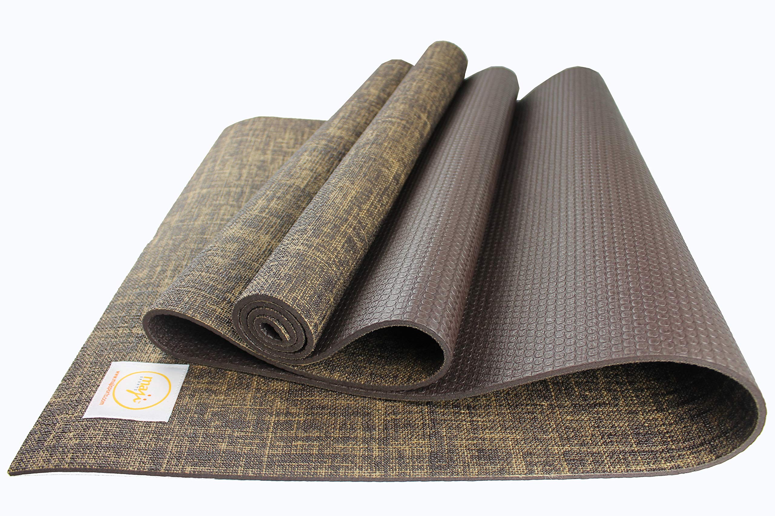 Maji Sports Jute Yoga Mat, Brown, 24 x 68 x 4.5mm