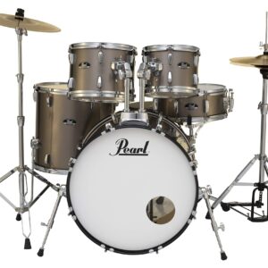 Pearl Roadshow Drum Set 5-Piece Complete Kit with Cymbals and Stands, Bronze Metallic (RS525SC/C707)