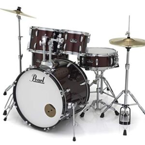 Pearl Roadshow Drum Set 5-Piece Complete Kit with Cymbals and Stands, Wine Red (RS525SC/C91)