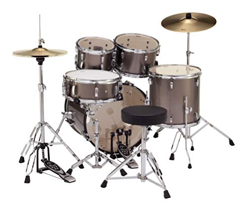 Pearl Roadshow Drum Set 5-Piece Complete Kit with Cymbals and Stands, Bronze Metallic (RS505C/C707)