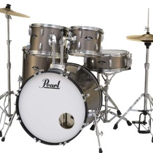 Pearl Roadshow Drum Set 5-Piece Complete Kit with Cymbals and Stands, Bronze Metallic (RS525SC/C707)